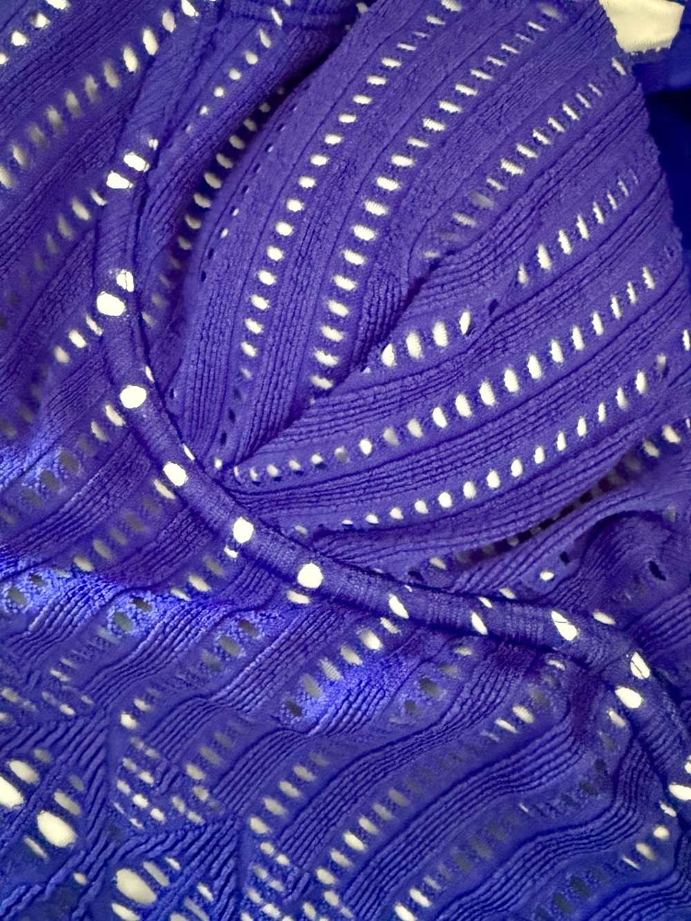 CUPSHE Game Face Royal Blue One-Piece Swimsuit with Textured Dot Pattern - Picture 5 of 5